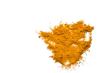 Turmeric powder isolated on white background