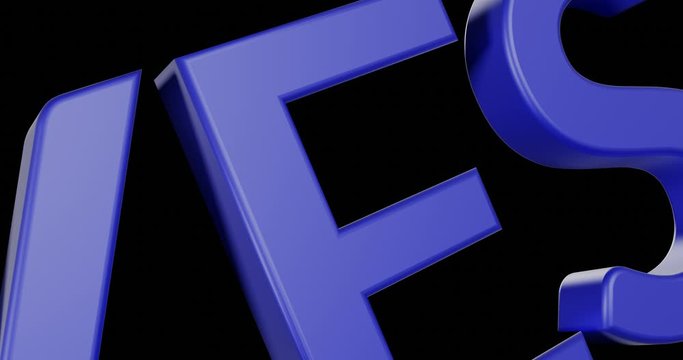 Yes 3d text rotate torn with alpha channel