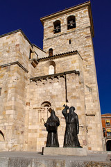 Merlu statues near San Juan Bautista church. Zamora, Spain.