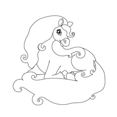 vector line cartoon animal clipart