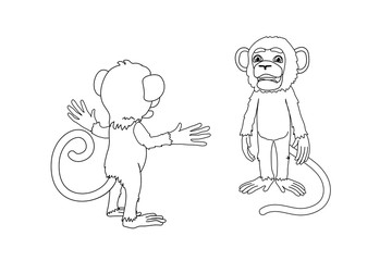 vector line cartoon animal clip art