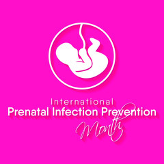Fototapeta premium Vector illustration on the theme of International Prenatal infection prevention month of February.