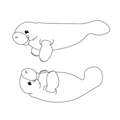 vector line cartoon animal clip art