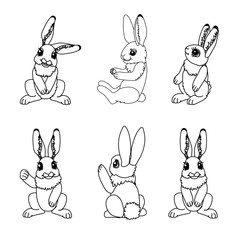 vector line cartoon animal clip art