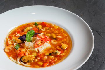 seafood soup with vegetables