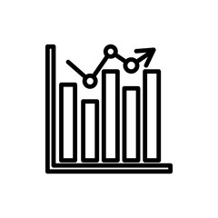 Graph icon vector in white background