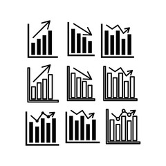 Graph icon vector on white background 