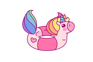 vector flat rainbow unicorn
