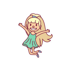 vector cute cartoon kid, child