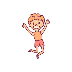 vector cute cartoon kid, child