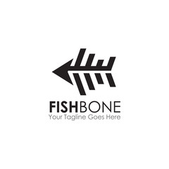 Restaurant logo design with using fish bone graphic icon template