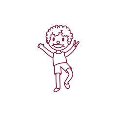 vector cute cartoon kid, child clipart