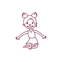 vector cute cartoon kid, child clipart