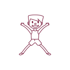 vector cute cartoon kid, child clipart