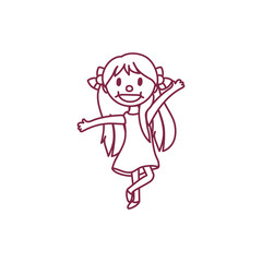 vector cute cartoon kid, child clipart