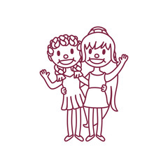 vector cute cartoon kids, child clipart