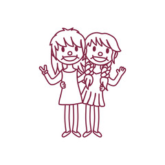 vector cute cartoon kids, child clipart