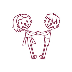 vector cute cartoon kids, child clipart