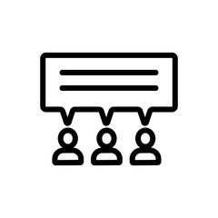 unanimous opinion icon vector. A thin line sign. Isolated contour symbol illustration