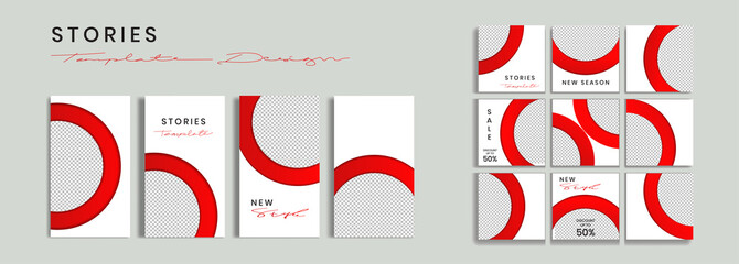 Editable social media post template for instagram story collections and post frame