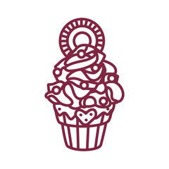 vector cute cupcake sweets art