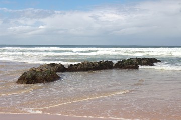 Fototapeta na wymiar waves breaking at coffs harbour beach