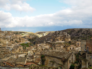 Naklejka premium A day of vacation in the ancient city of Matera in Italy