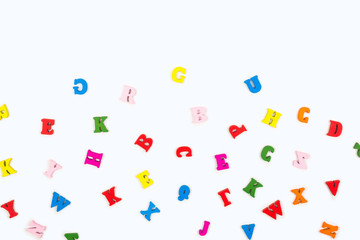 Multicolored letters isolated on a white background.