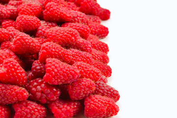 Raspberry as a background, top view.