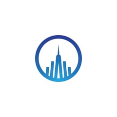 Tower city logo template vector design