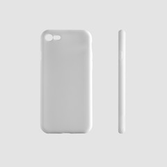 A template of a plastic cover on both sides for a smartphone on an insulated background for advertising in an online store.