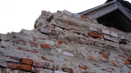  Brickwork on the wall of a building. Brick wall background image for your design