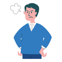 男性　怒っている　感情