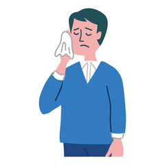 男性焦っている　感情