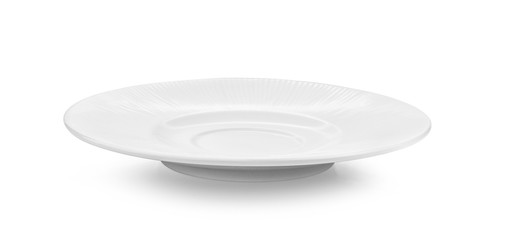 white plate ceramic on white background.