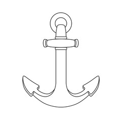 vector black white outline sea icon Anchor