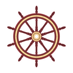 vector boat handwheel, ship wheel helm