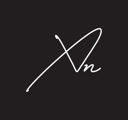 Couple Cursive Letters Initial Signature Handwriting Calligraphy