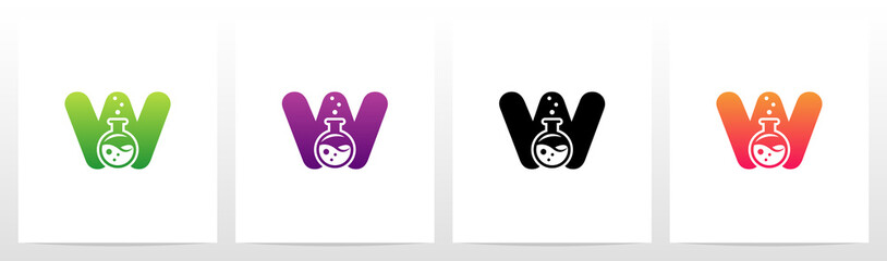 Laboratory Flask On Letter Logo Design W