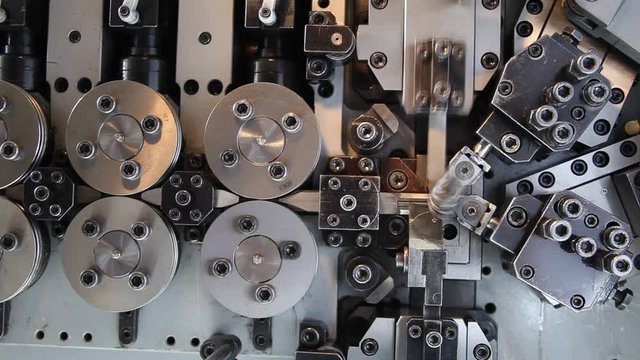  The coil spring manufacturing machine. Time Lapse.