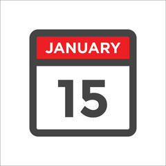 January 15 calendar icon including day of month