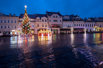 Obraz premium Rainy Christmas in Rzeszow