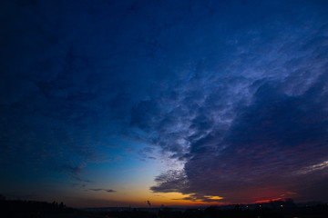 Sunset clouds, dawn, sky, evening