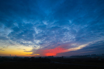 Sunset clouds, dawn, sky, evening