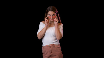 Obraz premium sexy attraktive junge Frau mit Sonnenbrille