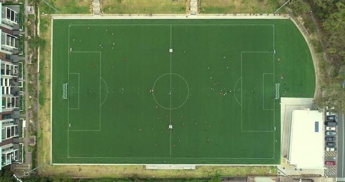 Soccer, football training on a playing field