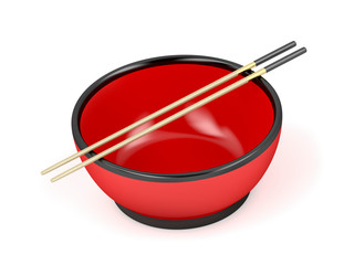 Empty bowl and chopsticks