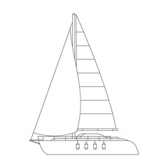 vector yacht clip art, sailboat