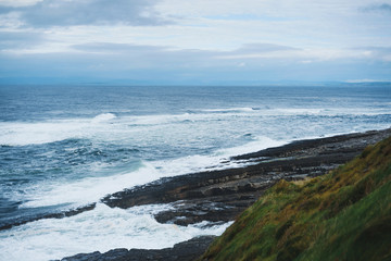 waves at rocky coastline