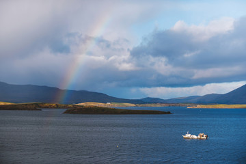 rainbow over newport in ireland